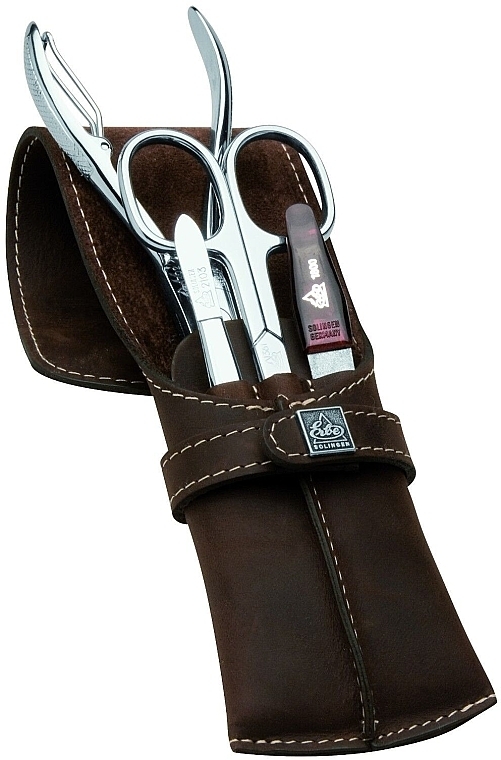 Маникюрный набор "Mountain Bear" 4 предмета, коричневый - Erbe Solingen Manicure Set Vintage Leather — фото N2