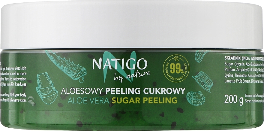 Пілінг для тіла з алое вера - Natigo By Nature Aloe Vera Sugar Peeling — фото N1