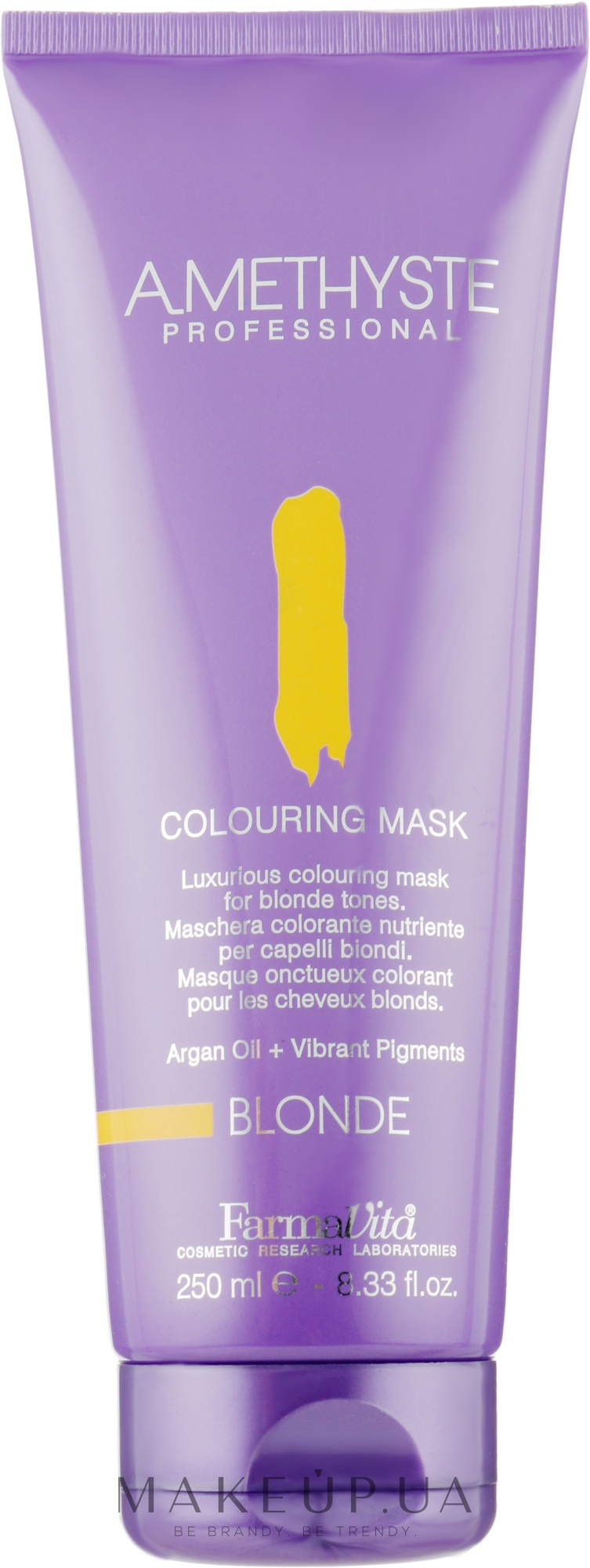 Маска для волосся, яка фарбує, для відтінків блонду - FarmaVita Amethyste Colouring Mask Blonde — фото 250ml