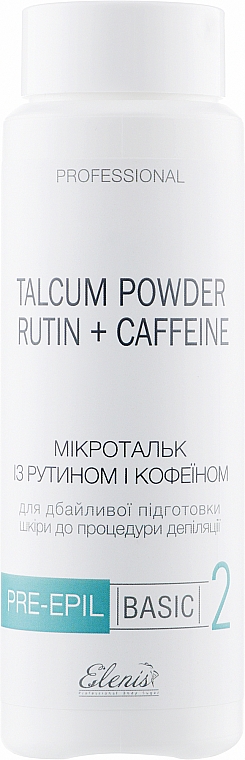 Микротальк с рутином и кофеином для тела - Elenis Pre-Epil Talcum Powder Rutin + Caffeine — фото N1