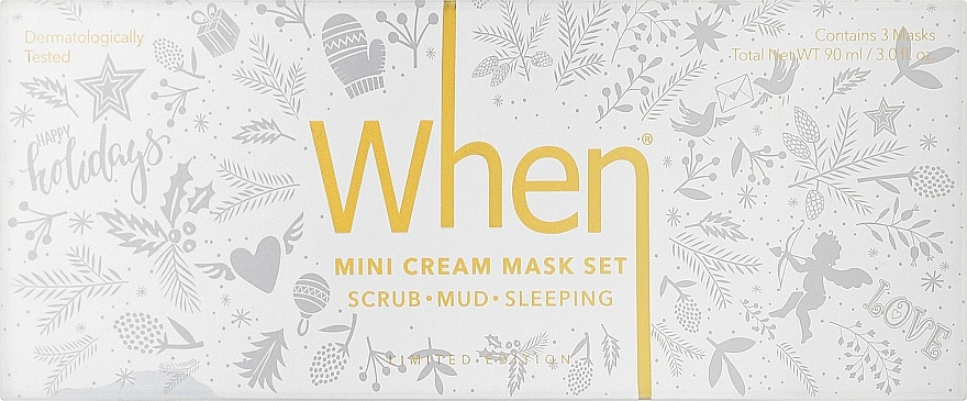 Набір для догляду за обличчям - When Mini Cream Masks Trio Set Holiday Limited Edition (mask/3x30ml) — фото N1