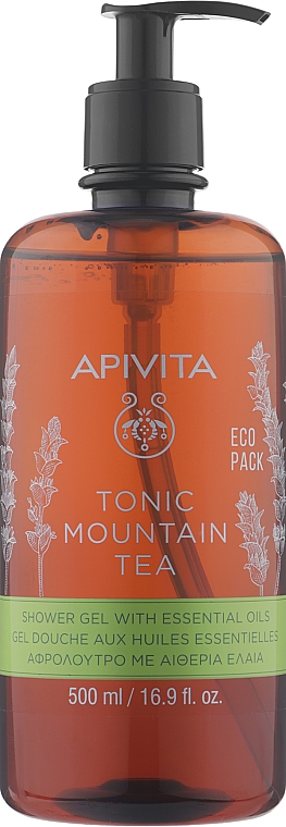 Гель для душа "Горный чай" с эфирными маслами - Apivita Tonic Mountain Tea Shower Gel with Essential Oils — фото N2