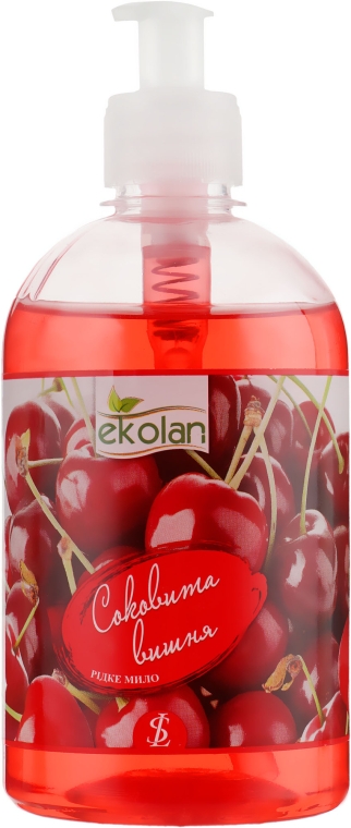 Жидкое мыло "Сочная вишня" с дозатором - Ekolan — фото N1