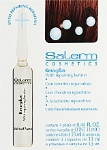 Сыворотка термозащита для волос в ампулах - Salerm Kera-Plus With Repairing Keratin  — фото N2