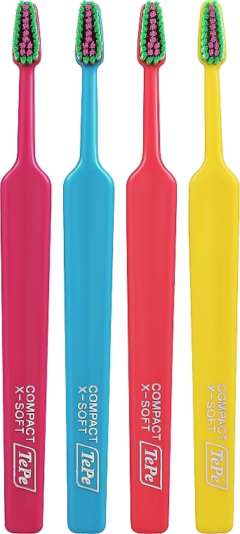 Набір зубних щіток, 4 шт., варіант 10 - TePe Colour Compact Extra Soft — фото N1