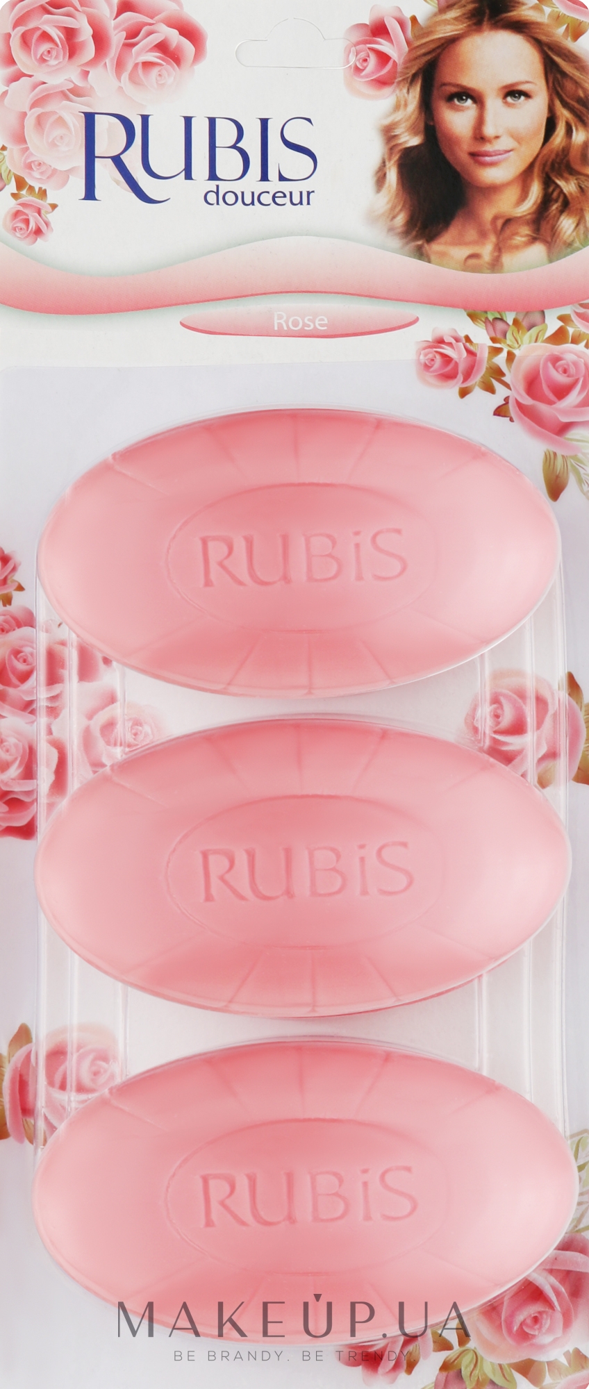 Мило "Троянда" в блістері - Rubis Care Rose Blister Soap — фото 3x100g