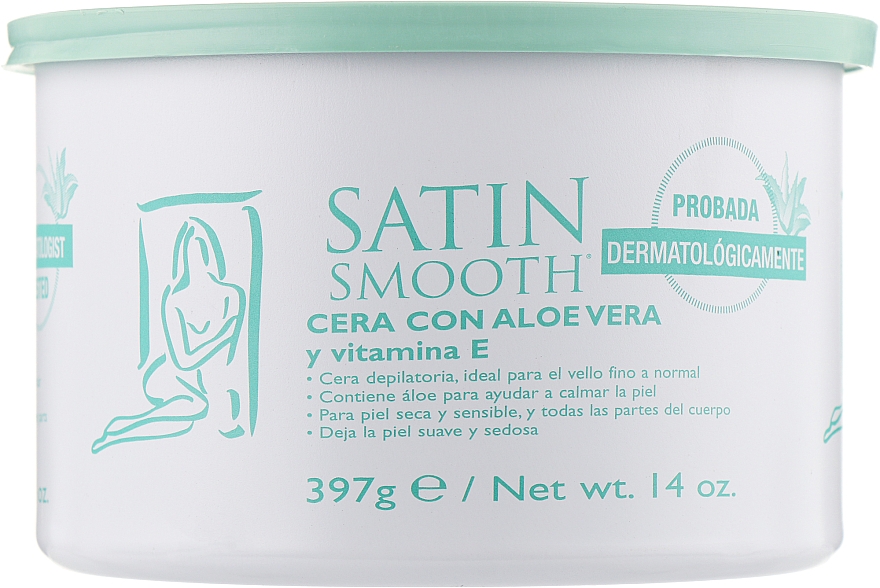 Воск банка с алоэ - Satin Smooth Aloe Vera Wax With Vitamin E — фото N1