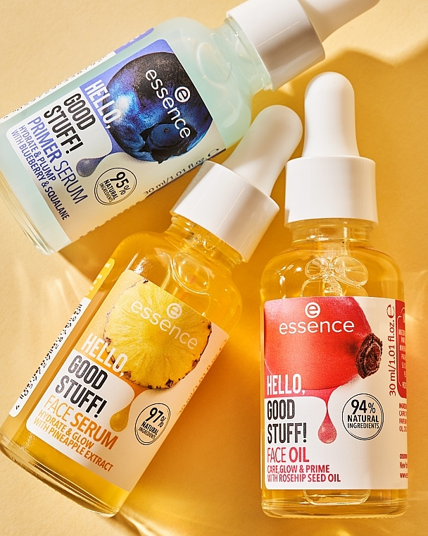 Праймер-сироватка для обличчя - Essence Hello, Good Stuff! Primer Serum Hydrate & Plump Blueberry & Squalane — фото N13