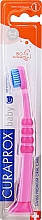 Парфумерія, косметика Зубна щітка дитяча CS Baby з гумованою ручкою (0-4), рожева, блакитна щетина - Curaprox