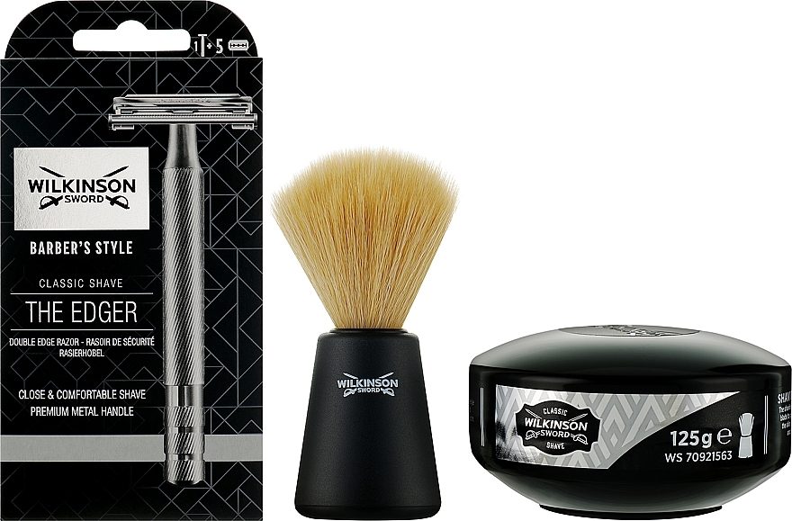 УЦІНКА Wilkinson Sword Classic Authentic Collection (soap/125g + brush/1pcs + sh/1pcs + raz/5pcs) - Набір для гоління * — фото N2