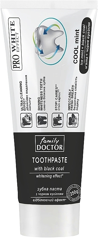 Отбеливающая зубная паста "Сияющая белизна и защита от кариеса" - Family Doctor Toothpaste