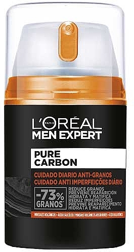 Увлажняющий крем против несовершенства кожи лица - L'Oreal Paris Daily Anti-pimple Care Pure Carbon Men Expert  — фото N1