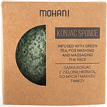 Спонж конняку с зеленым чаем - Mohani Natural Konjac Green Tea Cleansing Sponge — фото N2