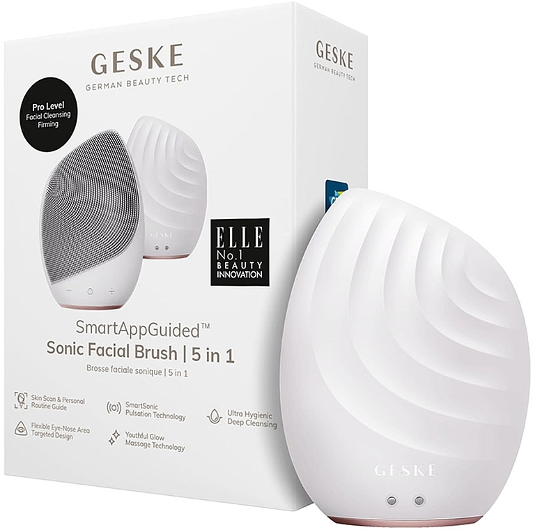 Звуковая щетка для лица, белая - Geske Sonic Facial Brush 5 In 1  — фото N2