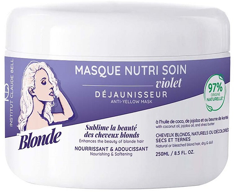 Маска для светлых волос - Institut Claude Bell Blonde Nourishing & Softening Violet Mask — фото N1
