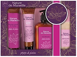 Духи, Парфюмерия, косметика Набор "Пьянящий пион" - Nature de Marseille (b/balm/100ml + h/cr/60ml + sh/gel/150ml + soap/95g)