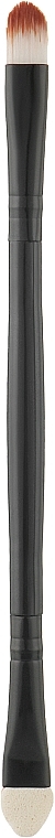 Пензлик CS-152 двосторонній з аплікатором для тіней, 14 см, чорний - Cosmo Shop — фото N1