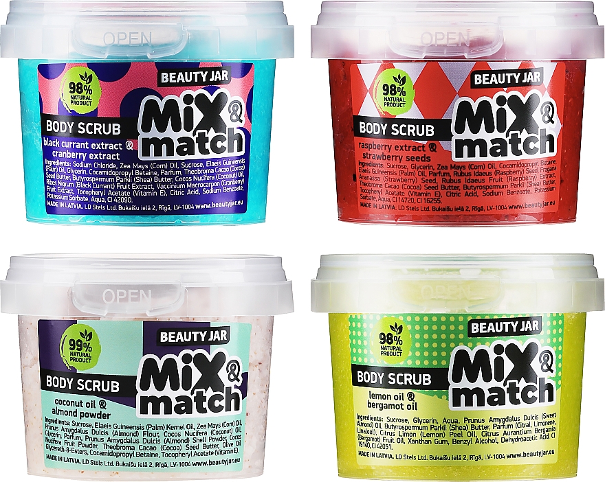 Набор скрабов для тела - Beauty Jar "Mix & Match" Body Scrub Set (b/scrub/2х150g + b/scrub/2х120g) — фото N1