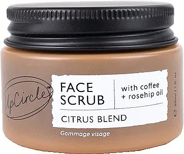 Кофейный скраб для лица - UpCircle Face Scrub Citrus Blend with Coffee + Rosehip Oil Travel Size (мини) — фото N1