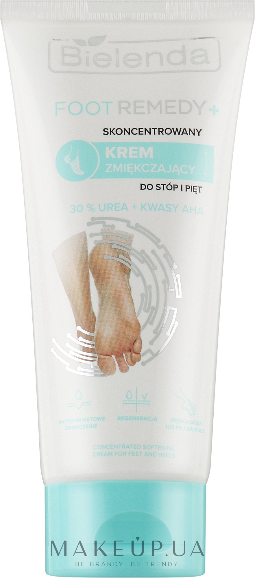 Концентрований пом'якшувальний крем для ніг і п'ят 30 % UREA + AHA-кислоти - Bielenda Foot Remedy — фото 75ml