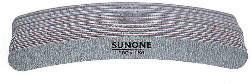 Пилочка для ногтей 100/180, банан, серая, 10 шт. - Sunone Banana Nail File Zebra — фото N3