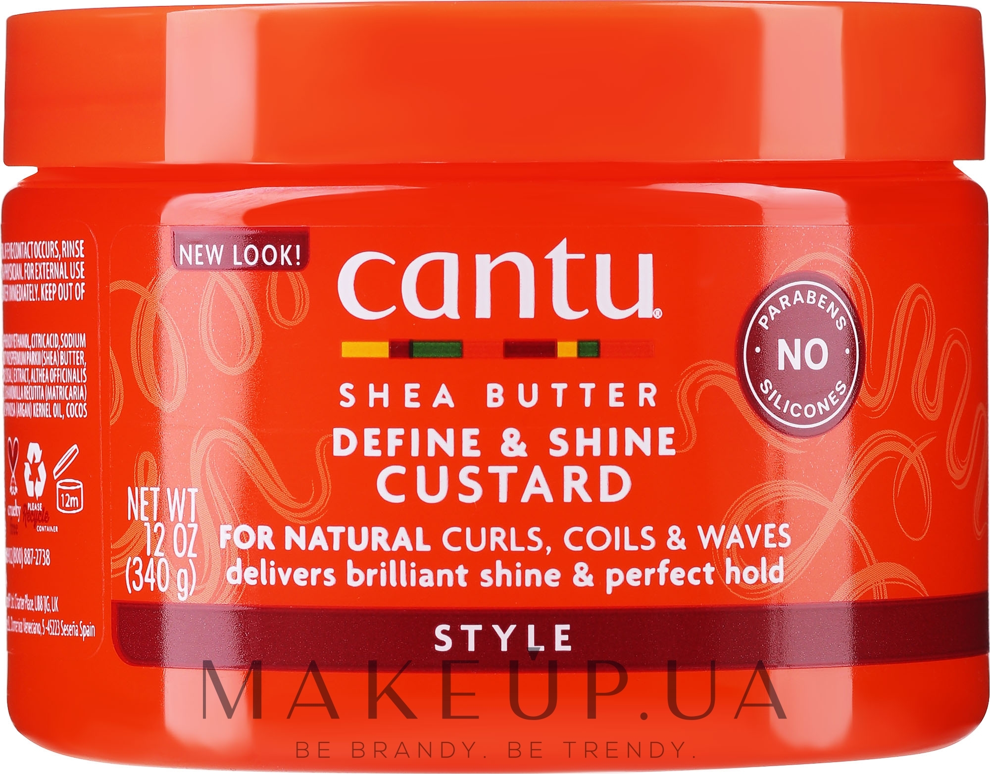 Крем для укладки и фиксации волос - Cantu Shea Butter Define & Shine Custard — фото 340g