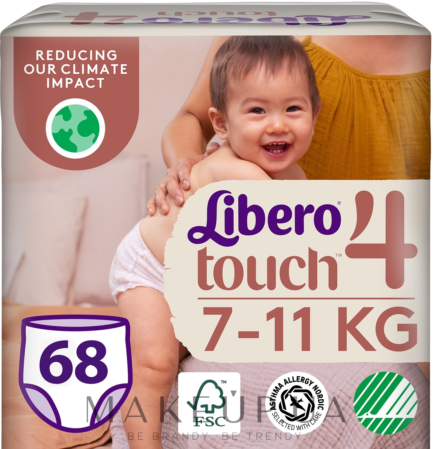 Подгузники-трусики детские Touch Pants 4 (7-11 кг), 68 шт. (2х34) - Libero — фото 68шт