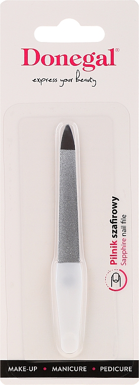 Пилочка для ногтей двусторонняя сапфировая, 10 см, 9261, белая - Donegal — фото N1
