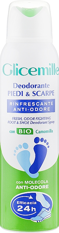 Дезодорант-спрей освежающий для ног и обуви - Mirato Glicemille Refreshing Anti-Odor Foot Deodorant — фото N1