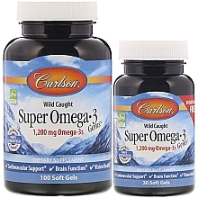Набір "Супер перлини з Омега-3" - Carlson Labs Super Omega-3 (capsule/100szt + capsule/30szt) — фото N1