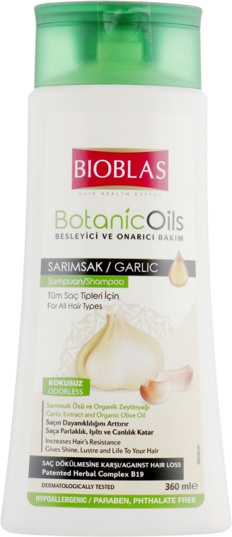Шампунь з екстрактом часнику для усіх типів волосся - Bioblas Botanic Oils Garlic Shampoo