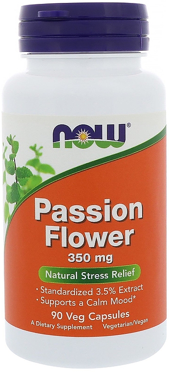 Капсули "Квітка пристрасті", 350 мг - Now Foods Passion Flower — фото N1