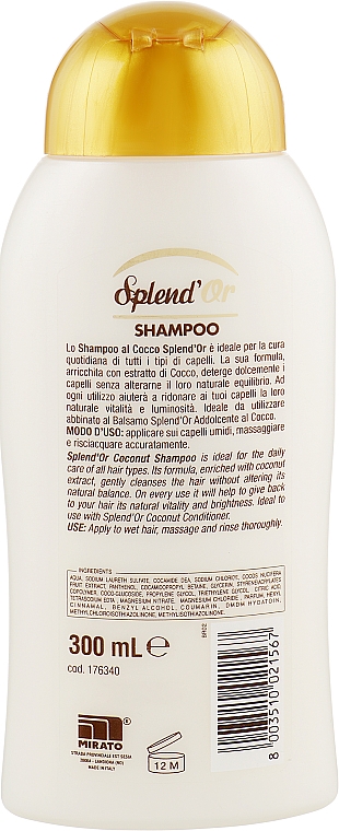 Шампунь для волосся "Кокос" - Splend'Or Hair Shampoo — фото N2