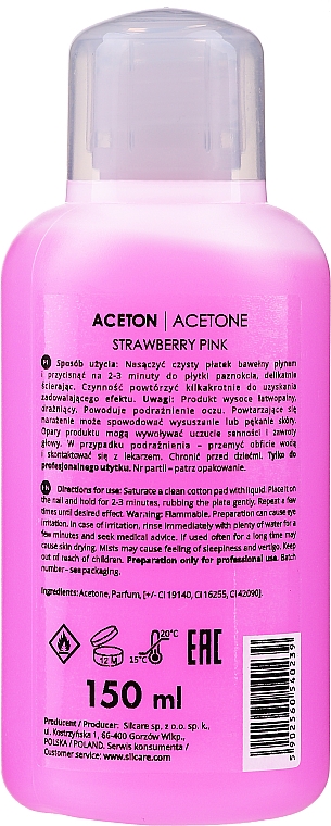 Рідина для зняття лаку "Полуниця" - Silcare The Garden Of Colour Aceton Strawberry Pink — фото N2