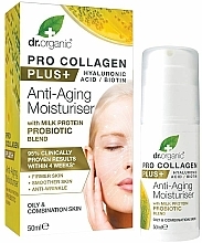 Парфумерія, косметика Антивіковий крем для обличчя з пробіотиком - Dr. Organic Pro Collagen Plus+ Anti Aging Moisturiser With Probiotic