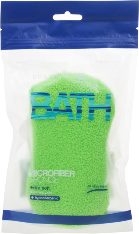 Губка банна, салатова "Suavipiel Microfiber Bath Sponge Extra Soft" - Suavipiel Microfiber Bath Sponge Extra Soft