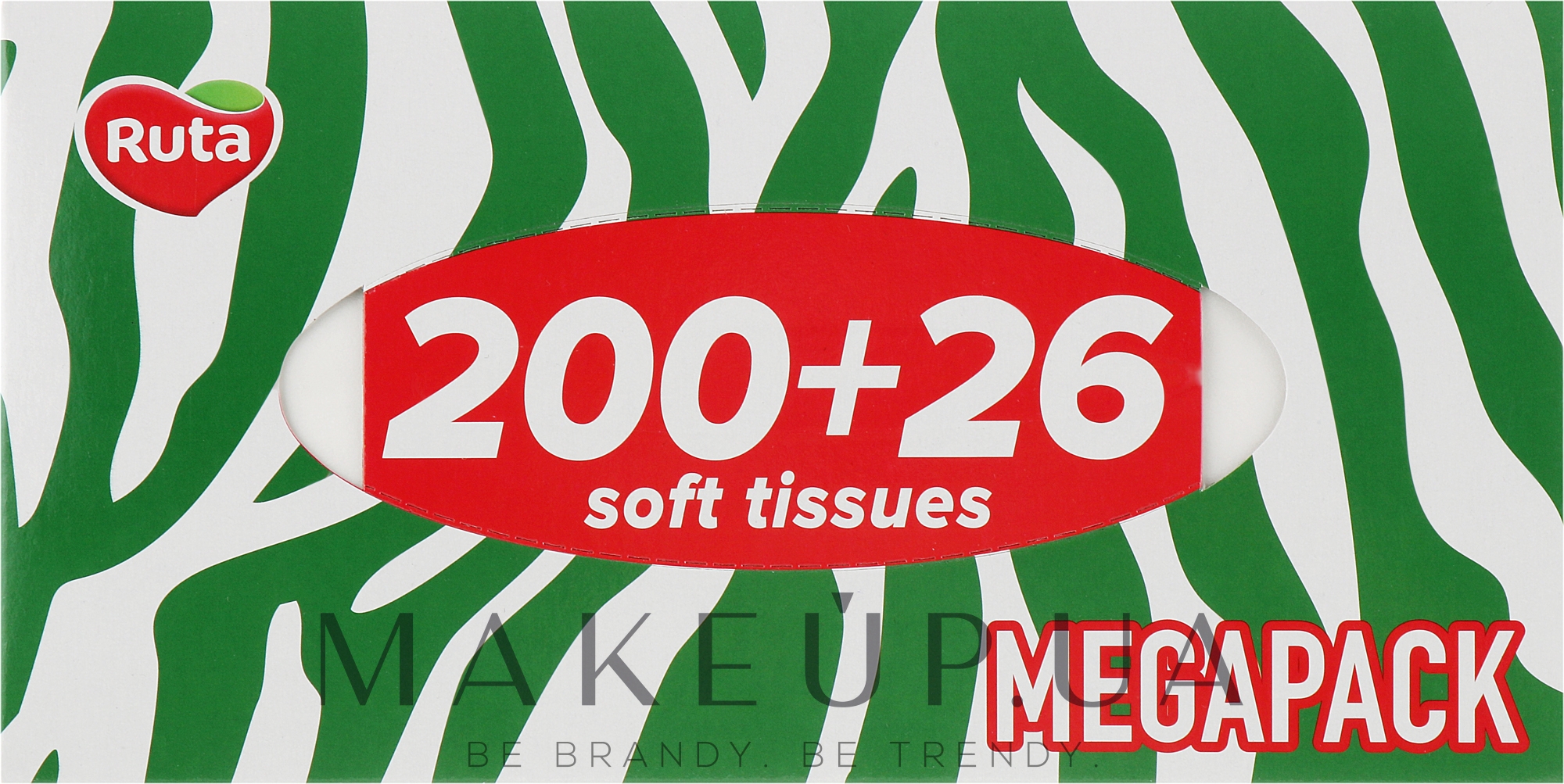 Косметические салфетки 226 шт., зелено-белая упаковка - Ruta Megapack — фото 226шт