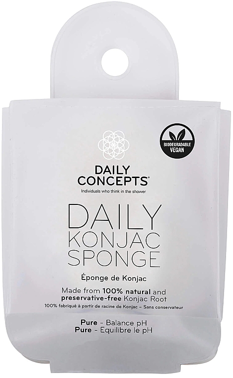 Спонж конняку для лица очищающий - Daily Concepts Daily Konjac Sponge Pure — фото N1