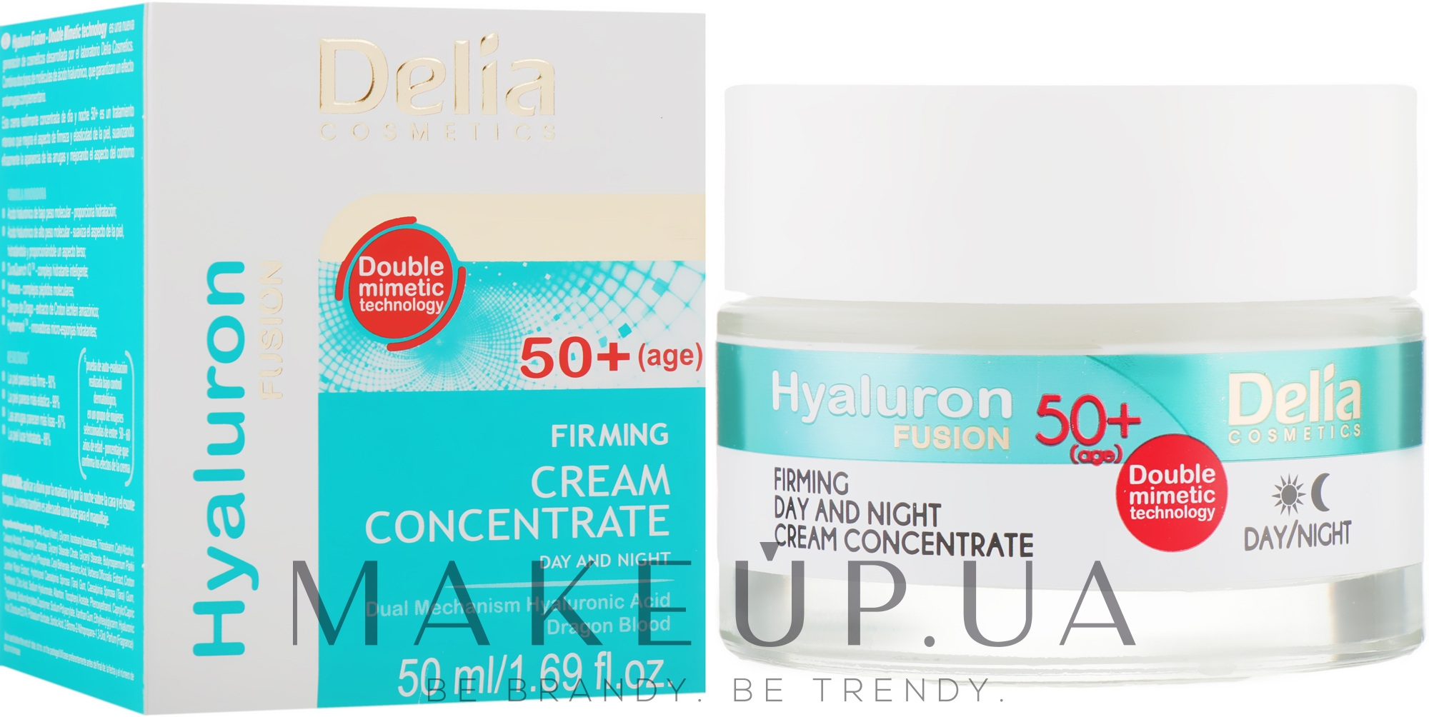 Крем концентрат з ефектом ліфтингу 50+ - Delia Hyaluron Fusion Anti-Wrinkle-Lifting Day and Night Cream Concentrate 50+ — фото 50ml