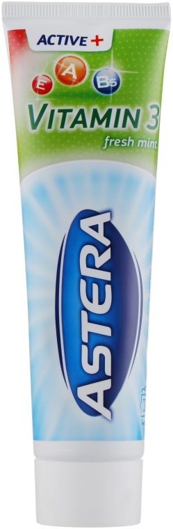 Зубная паста с витаминами - Astera Active+ Vitamin 3 Fresh Mint — фото N2