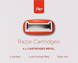 Парфумерія, косметика Змінні картриджі для гоління, 4 шт. - Fler Cartridges Refill