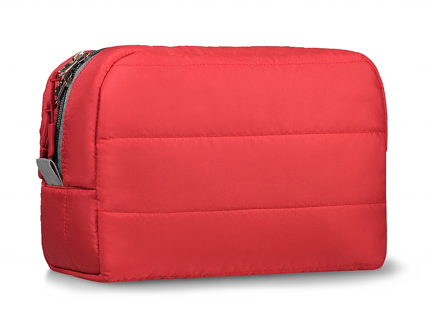 Косметичка стеганая, красная "Classy" - MAKEUP Cosmetic Bag Red — фото N1