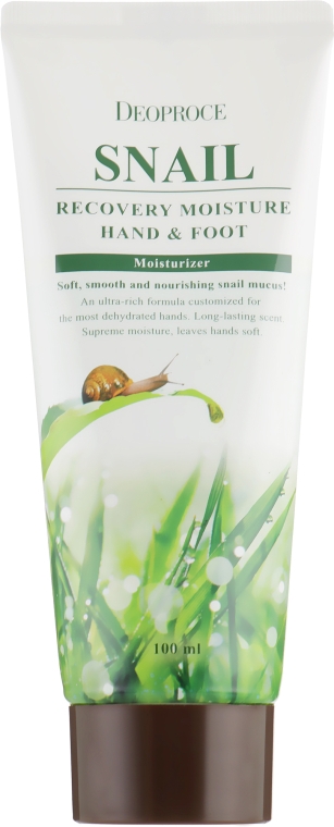 Крем для ног и рук с муцином улитки - Deoproce Moisture Hand & Foot Snail Recovery — фото N2