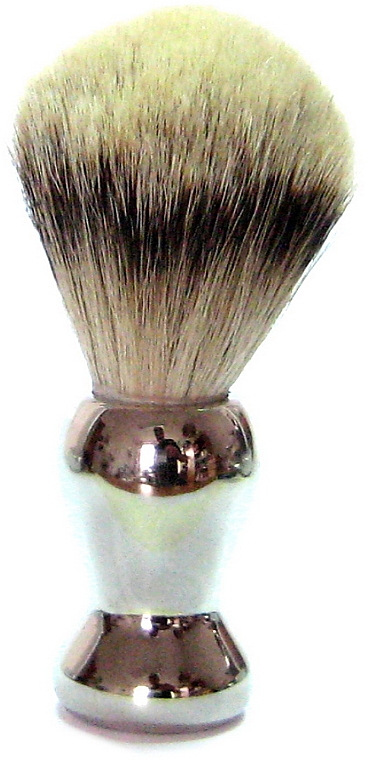 Помазок для гоління з шерстю борсука, срібна ручка, пластик - Golddachs Shaving Brush Silver Tip Badger Plastic Silver — фото N1