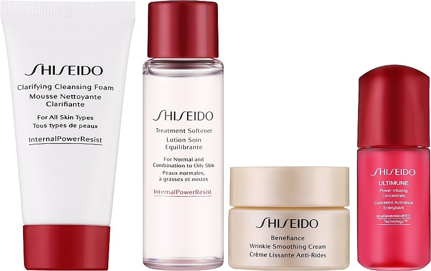 Набор - Shiseido Benefiance Starter Kit (f/cr/30ml + clean/foam/30ml + f/lot/30ml + f/conc/10ml) — фото N2