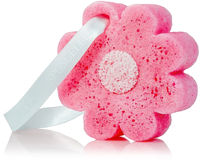 Пенная многоразовая губка для душа, розовая - Spongelle Hawaiian Body Wash Infused Buffer He'e Berry — фото N3