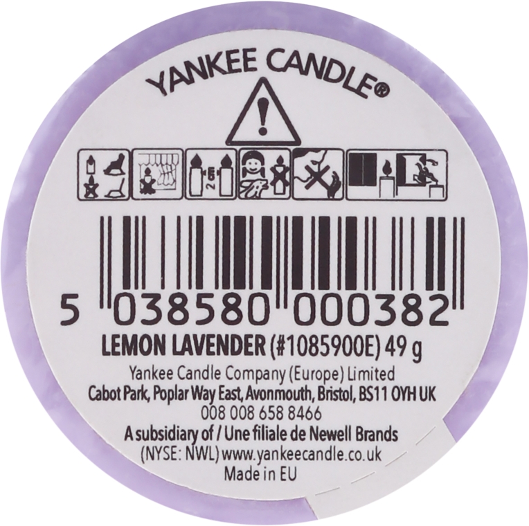 Ароматична свічка "Лимон і лаванда" - Yankee Candle Scented Votive Lemon Lavender — фото N2