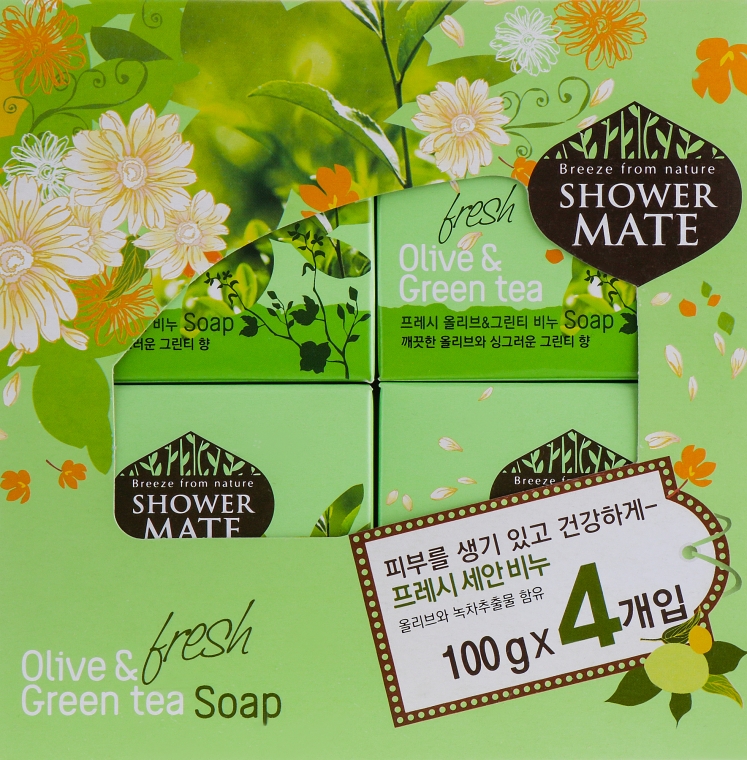 Мыло "Оливки и зеленый чай" - KeraSys Shower Mate Refresh Olive & Green Tea Soap Kit