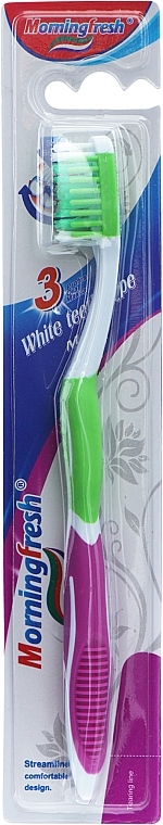 Зубна щітка, M-749, зелена з фіолетовим - MorningFresh — фото N1