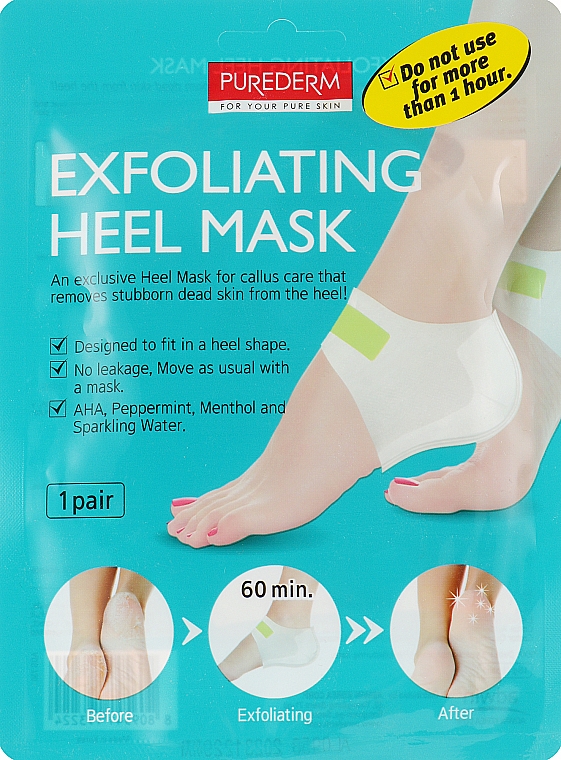 Мака-пилинг для пяток - Purederm Exfolaiting Heel Mask — фото N1